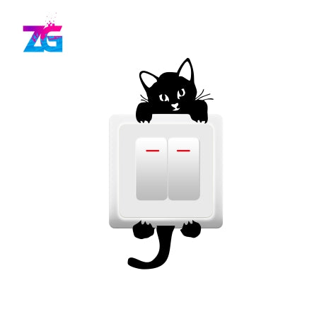 Black Cat Switch Board Sticker Zecor Gallery