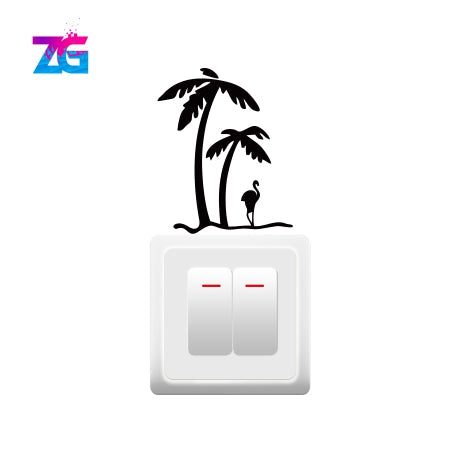 Coconut Tree Switch Board Sticker Zecor Gallery