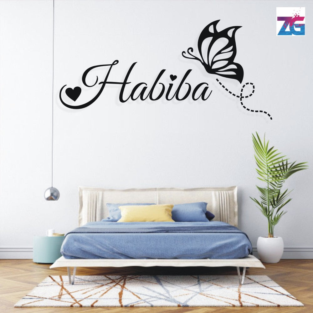 Customize Wall Sticker | Habiba Butterfly Ribbon Zecor Gallery