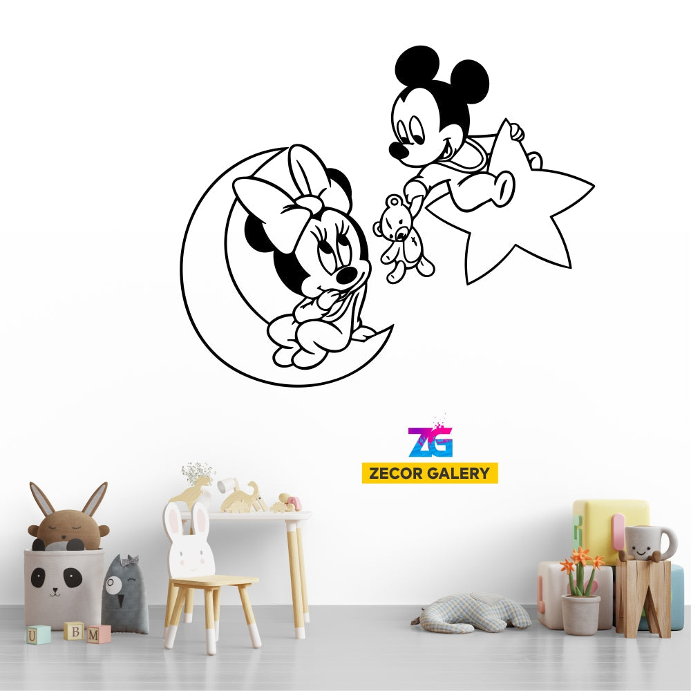 Mickey Minnie Together Kids Room Wall Sticker Zecor Gallery