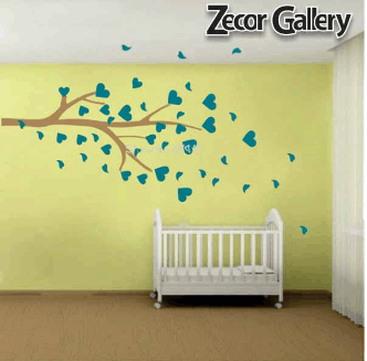 Tree With Heart Leaves Bedroom Wall Sticker Zecor Gallery