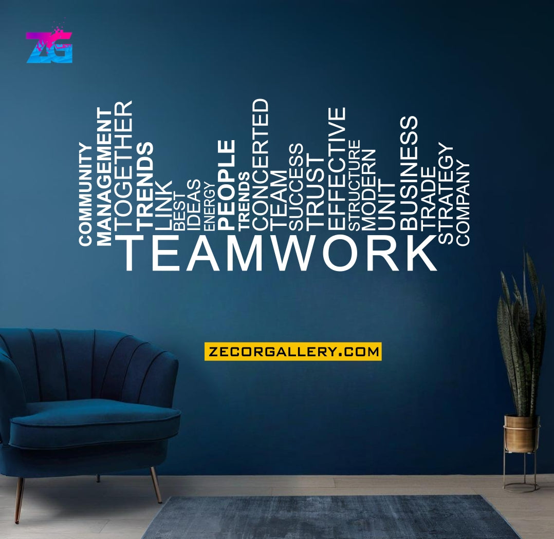 Team Work Vertical Design for Office Wall Stickers & Decals Zecor Gallery
