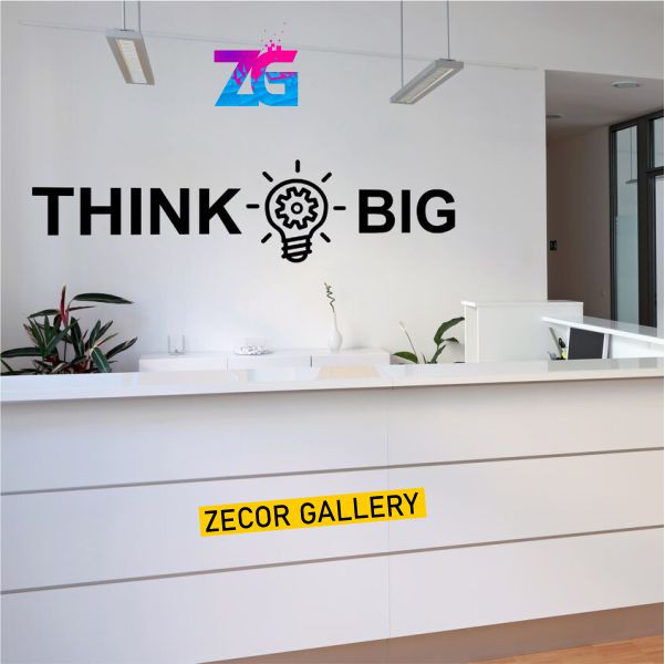 Think Big Wall Sticker Modern Office Work Motivational Decal Zecor Gallery