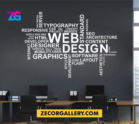 Web Design Word Cluster Design for Office Wall Stickers Zecor Gallery