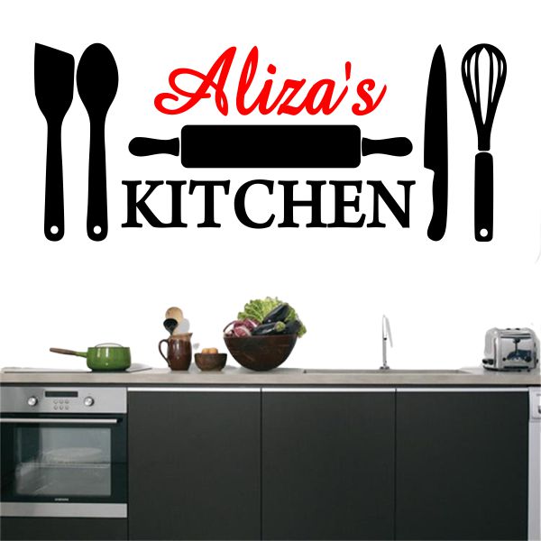 Customize Kitchen Name Wall Sticker | Decorate Your Kitchen with your Own Name Zecor Gallery