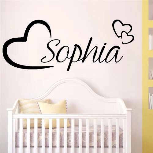 Customize Name Wall Sticker | Sophia Heart Design Zecor Gallery