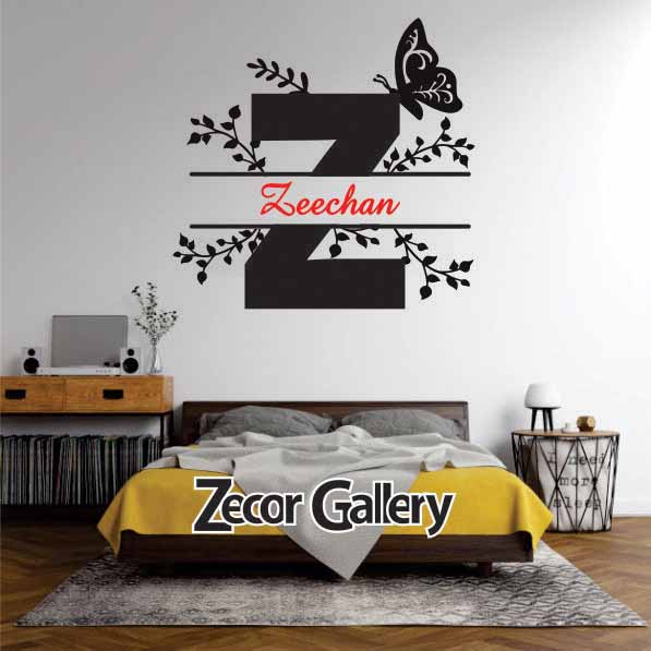 Floral Customized Name Wall Sticker | Personalize Name Product Zecor Gallery