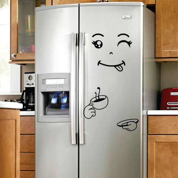 Coffee Cup Happy Faces Kitchen Fridge Refrigerator Sticker | Refrigerator Stickers Zecor Gallery