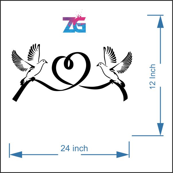 Love Birds Romantic for Bedroom Wall Sticker Zecor Gallery