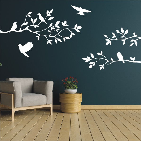 Tree Branches with Birds for Corner | Tree Branches Decor Zecor Gallery