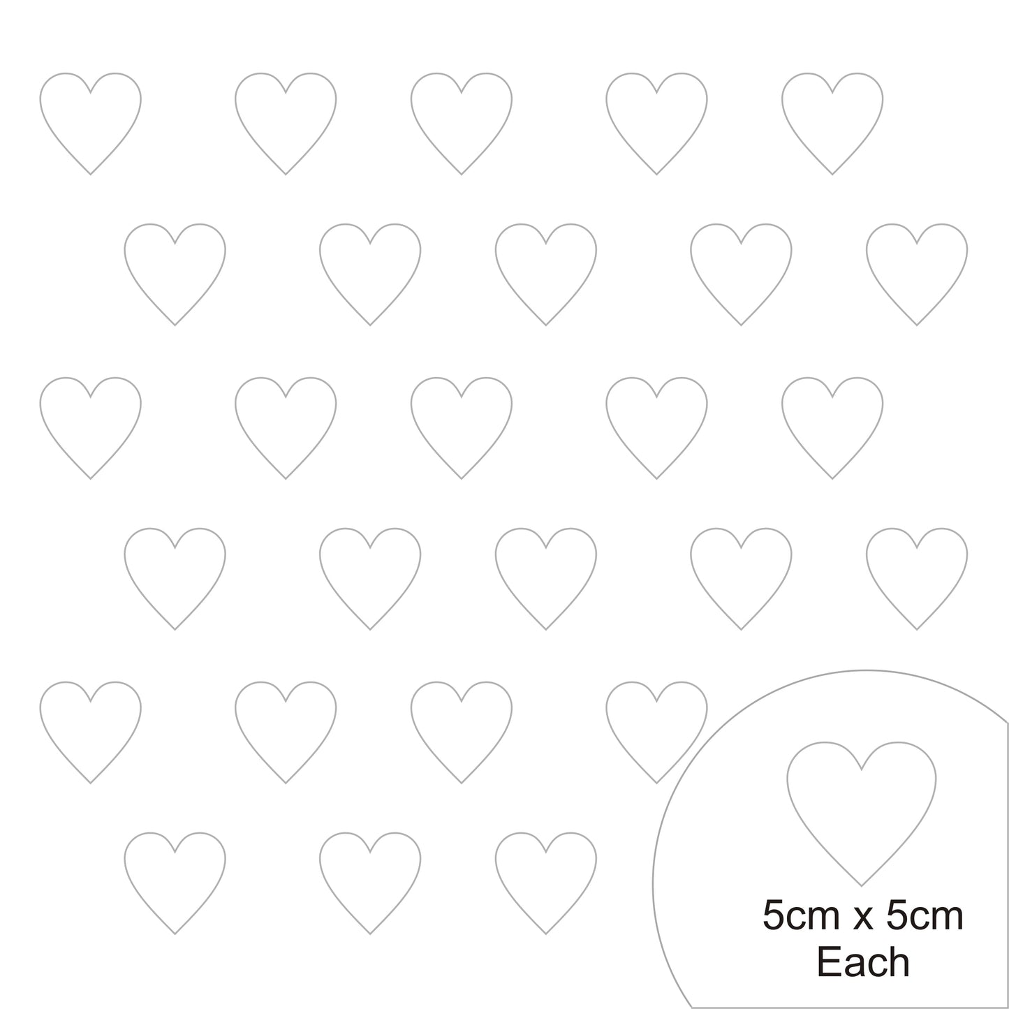 Pack Of 55pcs Heart Stickers - Wall Decoration Zecor Gallery