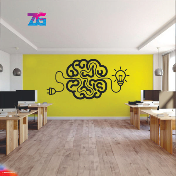 Charge Your Brain Office Wall Design Stickers