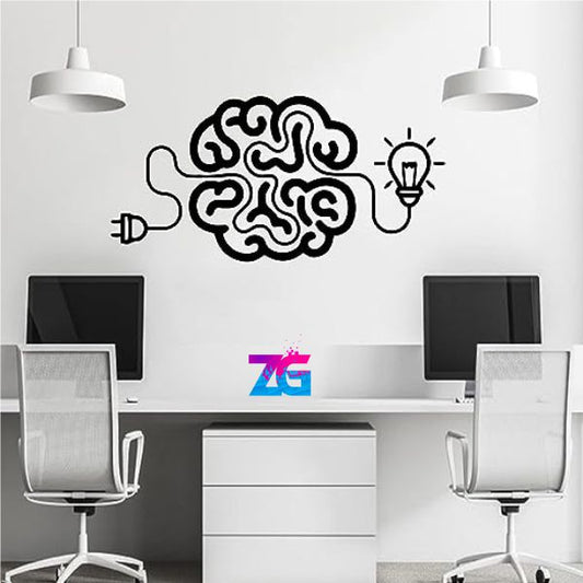 Charge Your Brain Office Wall Design Stickers