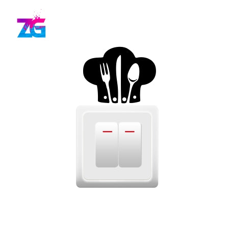 Chef Cap Switch Board Sticker