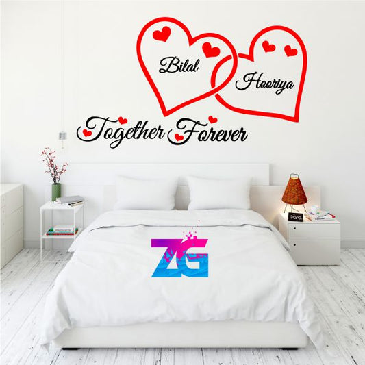 Custom Couple Name with Heart Wall Sticker |  Heart Design