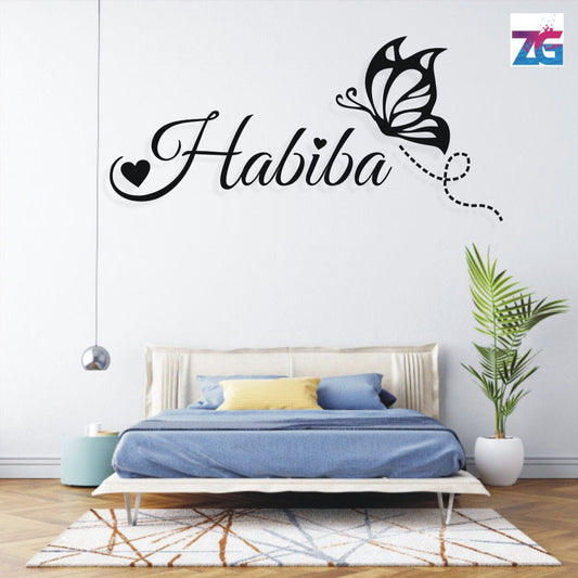Customize Wall Sticker | Habiba Butterfly Ribbon