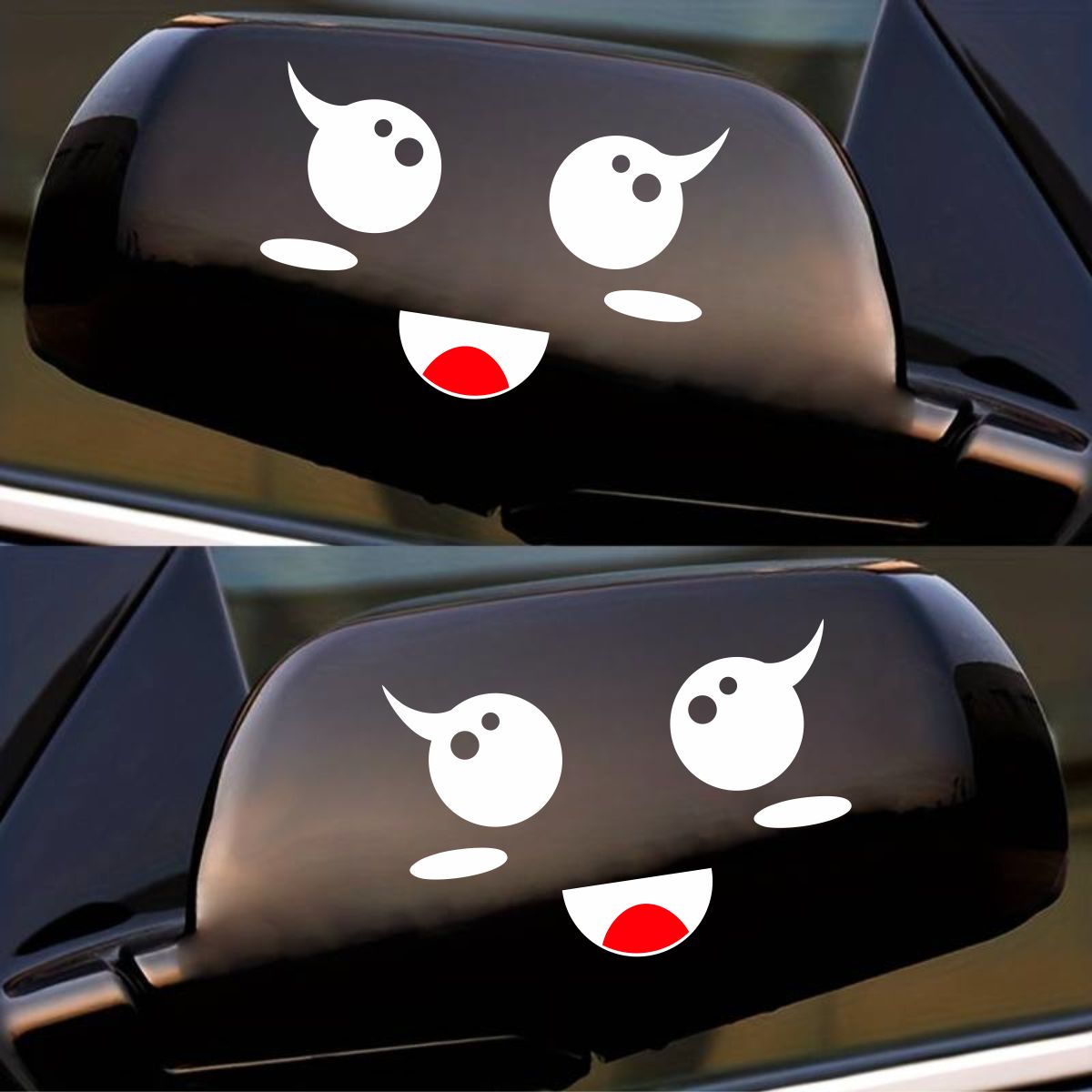 Mirrow Car Sticker Cute Cartoon Happy Expression Side Mirror Car Stickers | PAIR – Zecor ...