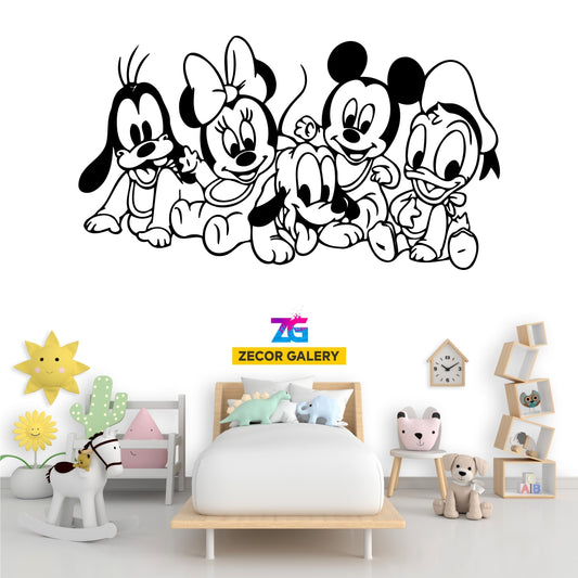 Calcomanía de pared de Disney, pegatinas de pared para bebé, Mickey, Minnie, Goofy, Pluto, pato Donald, pegatina de pared