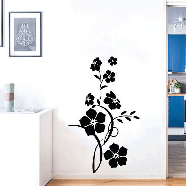 Vinilo decorativo floral moderno para puerta y esquina