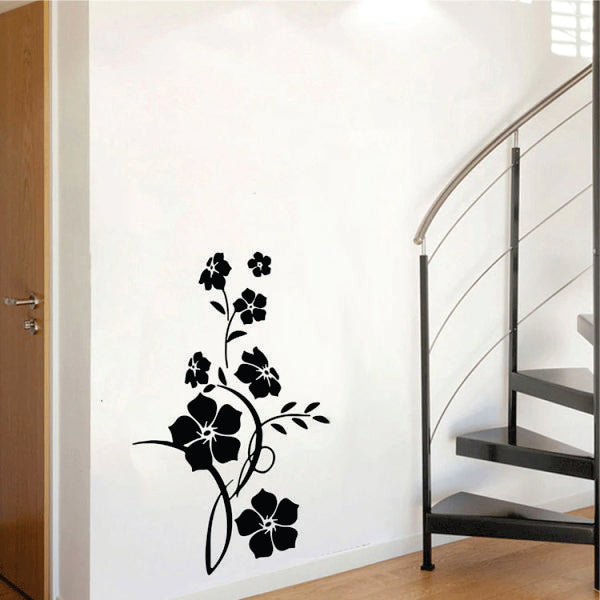 Vinilo decorativo floral moderno para puerta y esquina