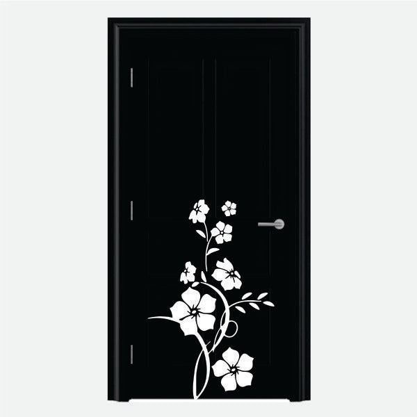 Vinilo decorativo floral moderno para puerta y esquina