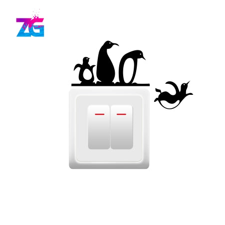 Flying Penguin Switch Board Sticker