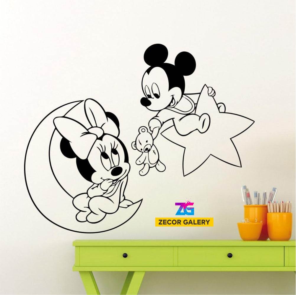 Mickey Minnie Together Kids Room Wall Sticker Zecor Gallery