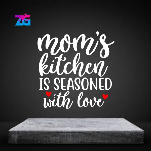 Moms Kitchen is Seasoned with Love Wall Sticker - Kitchen Sticker