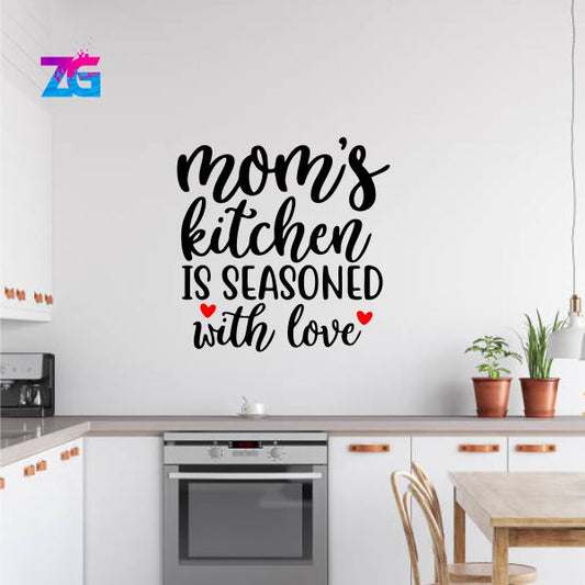 Moms Kitchen is Seasoned with Love Wall Sticker - Kitchen Sticker