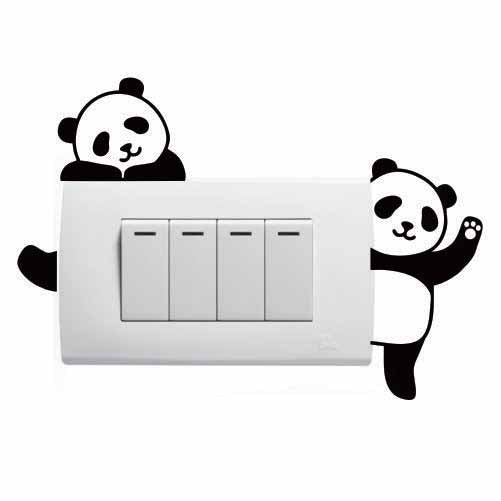 Lindo tablero de interruptores Panda Pegatina