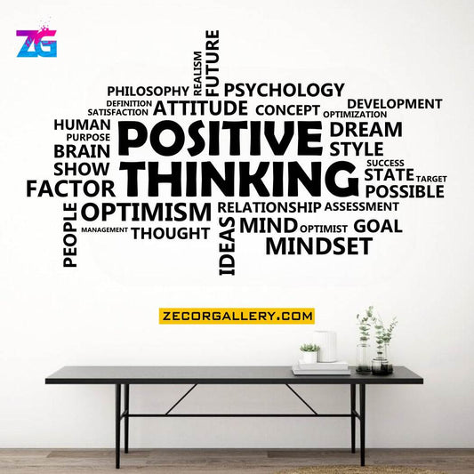 Positive Thinking Words Cluster Design for Office Wall Stickers & Decals Zecor Gallery