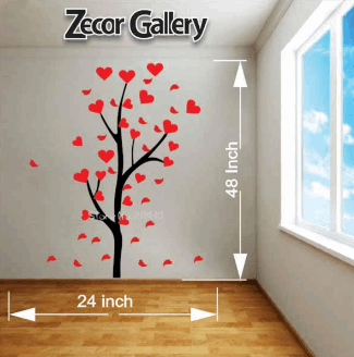 Tree With Heart Leaves Bedroom Wall Sticker Zecor Gallery