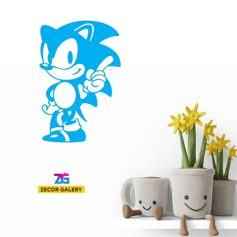 Blue Sonic Sticker Super Sonic Kids Room Wall Sticker – Zecor Gallery