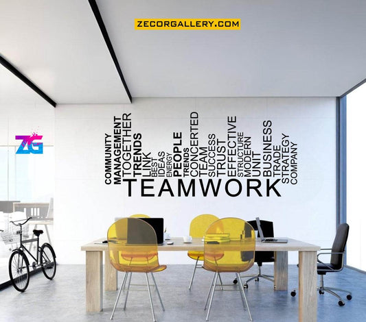 Team Work Vertical Design for Office Wall Stickers & Decals Zecor Gallery