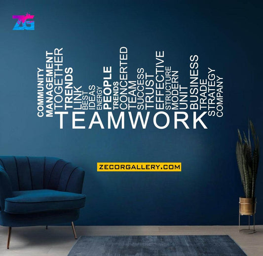 Team Work Vertical Design for Office Wall Stickers & Decals Zecor Gallery