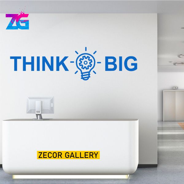 Pegatina de pared Think Big, calcomanía motivacional para trabajo de oficina moderno