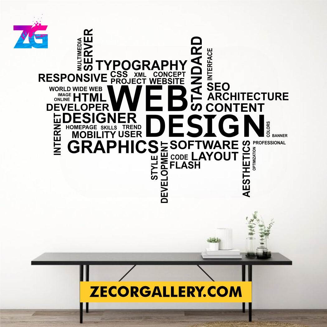 Web Design Word Cluster Design for Office Wall Stickers Zecor Gallery