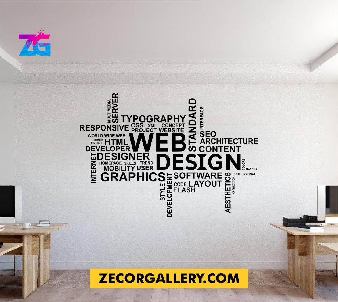 Web Design Word Cluster Design for Office Wall Stickers Zecor Gallery