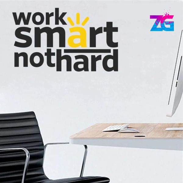 Adhesivo de pared motivacional Work Smart not Hard para oficina