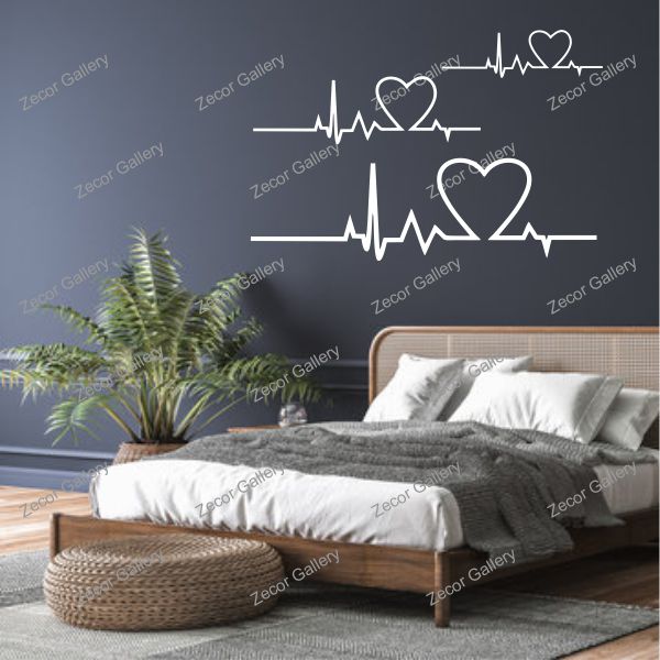 3 Heart Beats for Bedroom Wall Sticker