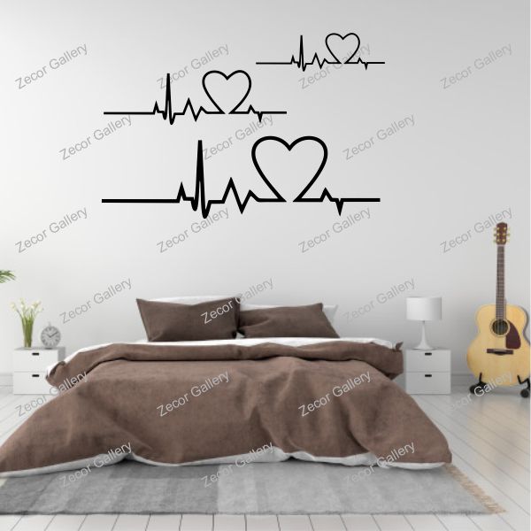 Vinilo decorativo 3 latidos del corazón para dormitorio