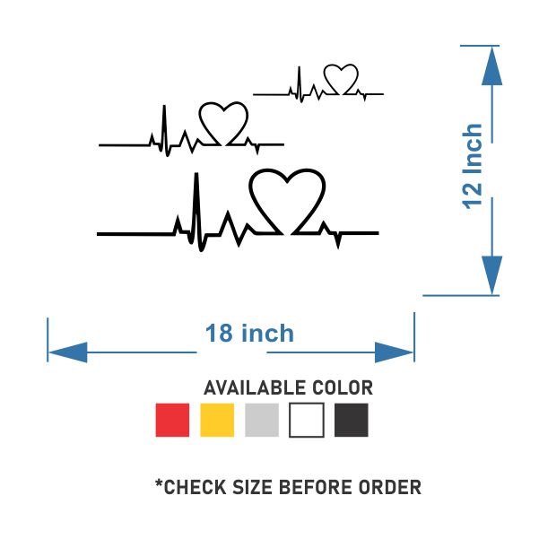 3 Heart Beats for Bedroom Wall Sticker