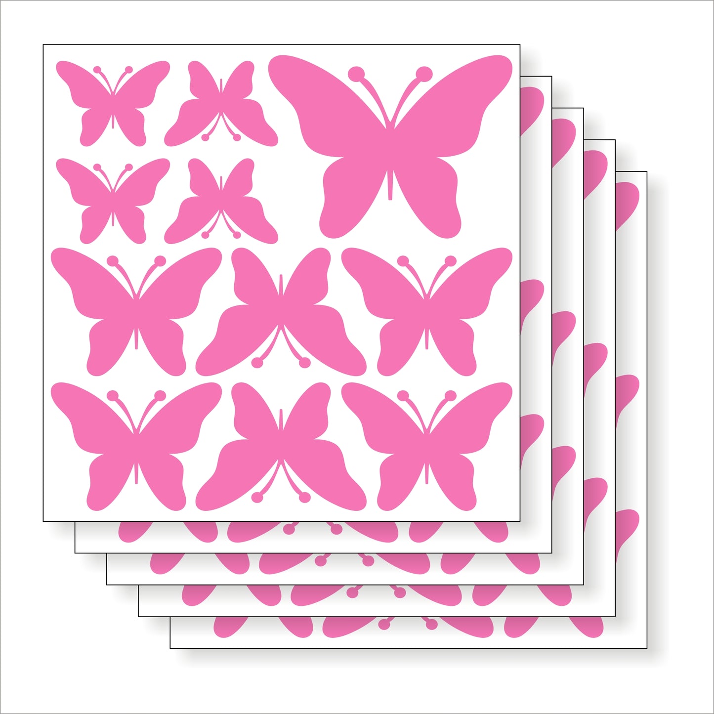 Paquete De 55 Piezas De Pegatinas De Mariposas - Decoración De Habitaciones Infantiles