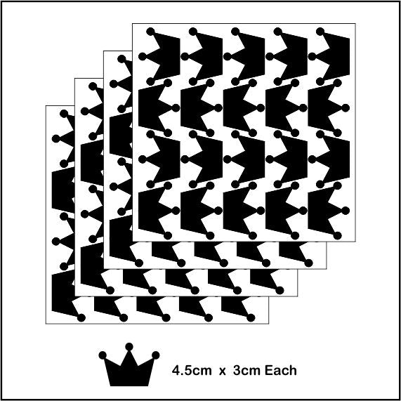 Pack Of 100 Crown Stickers - Kids Room Decoration