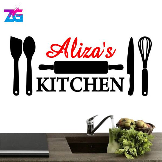 Customize Kitchen Name Wall Sticker | Decorate Your Kitchen with your Own Name