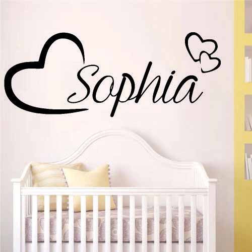 Customize Name Wall Sticker | Sophia Heart Design