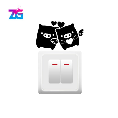 Cute Teddy Switch Board Wall Sticker