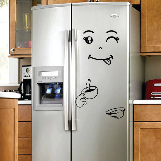 Coffee Cup Happy Faces Kitchen Fridge Refrigerator Sticker | Refrigerator Stickers