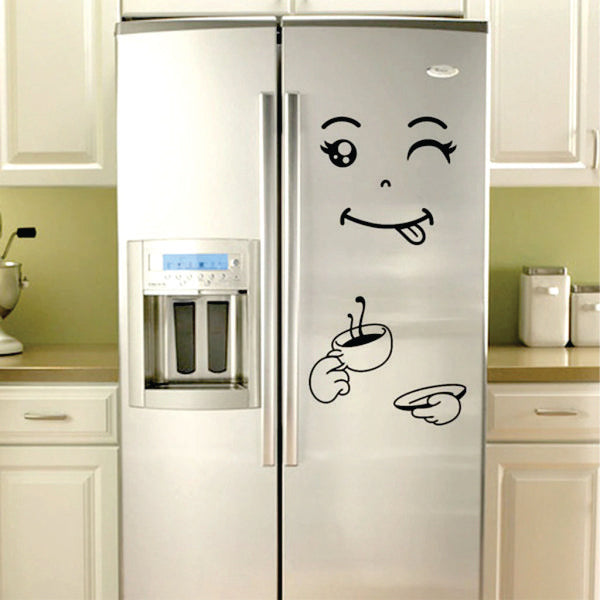 Coffee Cup Happy Faces Kitchen Fridge Refrigerator Sticker | Refrigerator Stickers