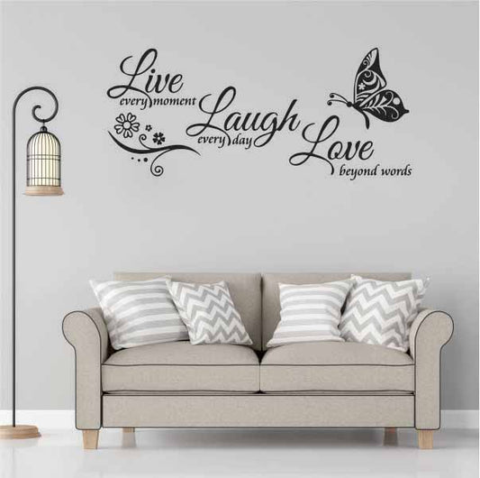 Live Every Moment Living Room Modern Wall Sticker